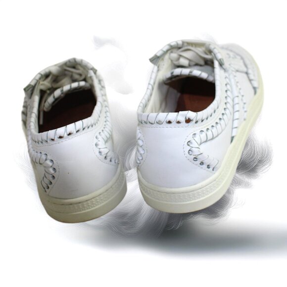 Alaia Tacco White Leather Bold Overcast Accent Stitch Lace-Up, Size 36 (US 6) - Picture 9 of 13